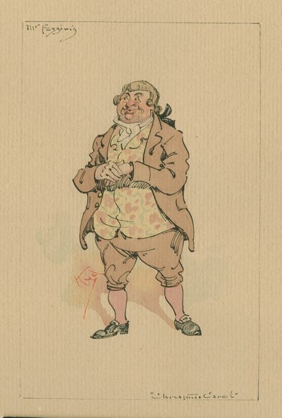 Mr. Fezziwig - Un cuento de Navidad, c.1920s de Joseph Clayton Clarke